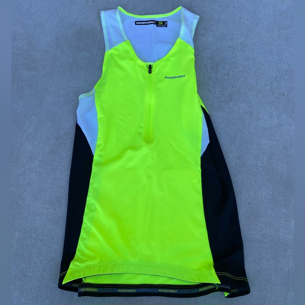 Neon Yellow and Black Biking Tank Top by Nishiki